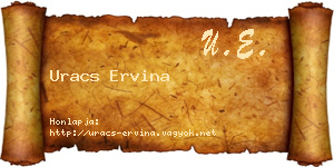 Uracs Ervina névjegykártya